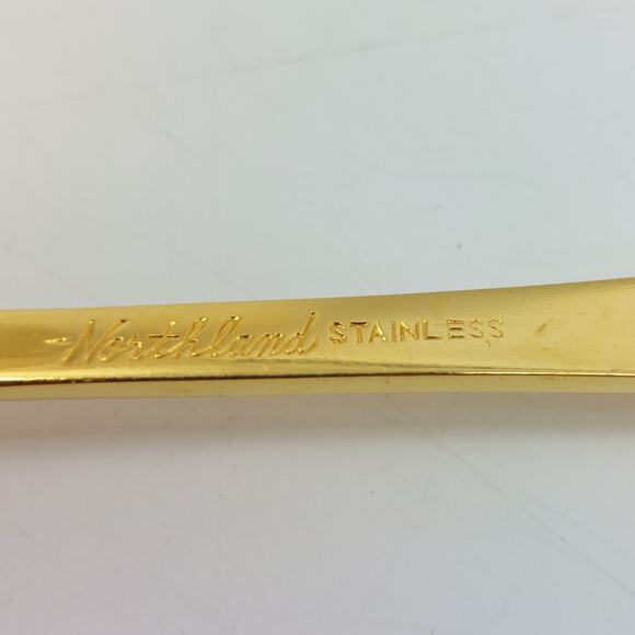 Northland Vintage Gold Tone Flatware 7 Salad Forks 1 Spoon - Picture 9 of 9